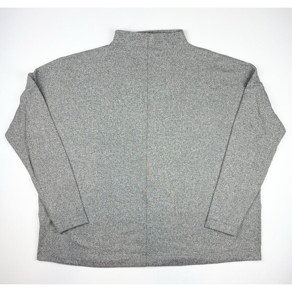 Ann Taylor Loft Gray Boxy Cropped Cozy Oversized Knit Mock Neck Sweater, Medium - Picture 6 of 8